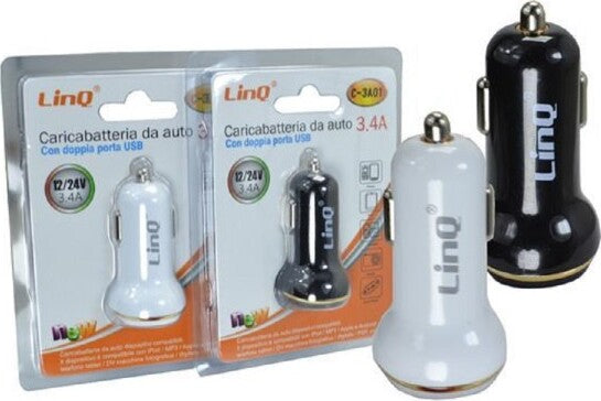 Caricabatterie-Per-Auto-2in1-2-Uscite-Usb-3.4a-12/24v-Smartphone-Tablet-Gps-C-3a01