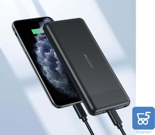 Caricabatterie Portatile BCMASTER 10000mAh USB C PowerBank per iPhone iPad e dispositivi USB ricarica rapida 3.0