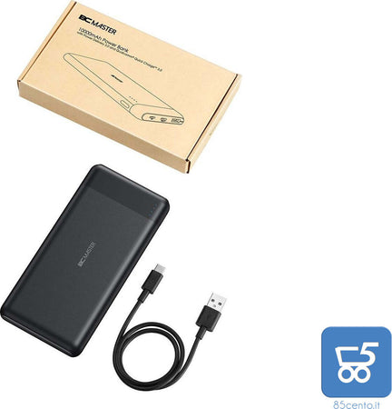 Caricabatterie Portatile BCMASTER 10000mAh USB C PowerBank per iPhone iPad e dispositivi USB ricarica rapida 3.0