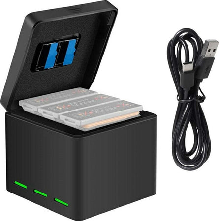 Caricabatterie Telesin per 3 batterie Osmo Action OS-BCG-003 con Cavo USB Type C