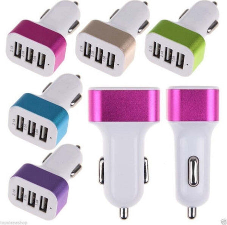 Caricatore Carica Batteria Universale Per Auto Accendisigari 3 Usb 2,1a 2a 1a Elettronica/Cellulari e accessori/Accessori/Caricabatterie/Caricabatterie da auto Trade Shop italia - Napoli, Commerciovirtuoso.it