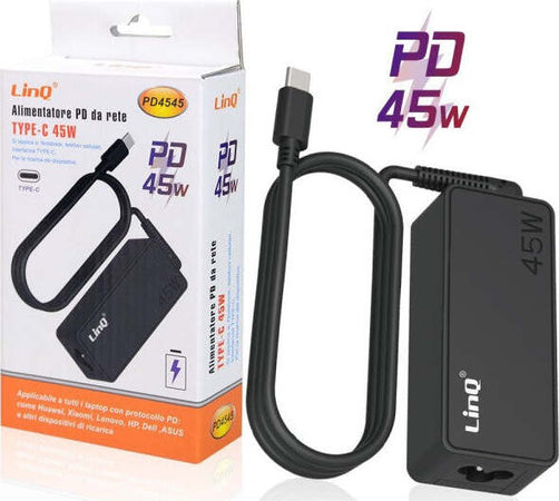 Caricatore-Di-Alimentazione-Pd-Da-Rete-45w-Type-c-Per-Notebook-Smartphone-Pd4545