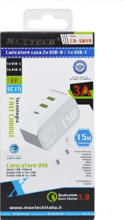 Caricatore-Parete-Casa-Doppia-Porta-Usb-1x-Usb-c-Type-c-Ricarica-15w-3a-Ca-s049