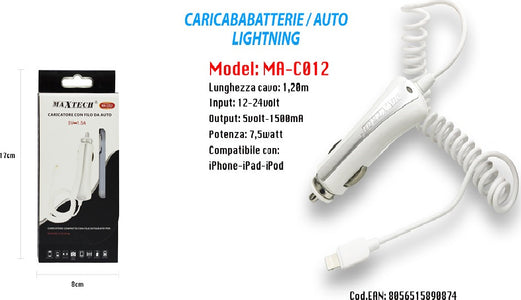 Caricatore Per Auto Usb Smartphone Caricabatteria Ricarica 5v-1000ma Cavo Apple Elettronica/Cellulari e accessori/Accessori/Caricabatterie/Caricabatterie da auto Trade Shop italia - Napoli, Commerciovirtuoso.it
