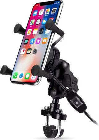 Caricatore Smartphone con Staffa Manubrio per Moto Wireless QC3.0 USB