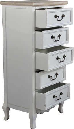 CARINE---cassettiera-5-cassetti-in-legno-di-paulownia-shabby-chic-44x29x91-Bianco-Milani-Home