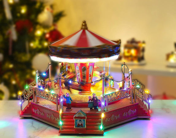 Carosello natalizio con animazioni e suoni giostra per villaggio di Natale h 28 cm Casa e cucina/Decorazioni per interni/Addobbi e decorazioni per ricorrenze/Decorazioni natalizie/Oggettistica MagiediNatale.it - Altamura, Commerciovirtuoso.it