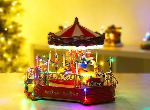 Carosello natalizio con animazioni e suoni giostra per villaggio di Natale h 28 cm Casa e cucina/Decorazioni per interni/Addobbi e decorazioni per ricorrenze/Decorazioni natalizie/Oggettistica MagiediNatale.it - Altamura, Commerciovirtuoso.it