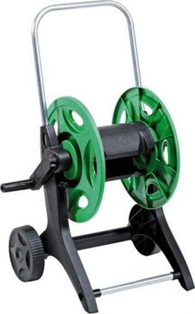 Carrello-Avvolgi-Tubo-Irrigazione-Giardino-Con-Due-Ruote-Attacco-Rapido-Standard