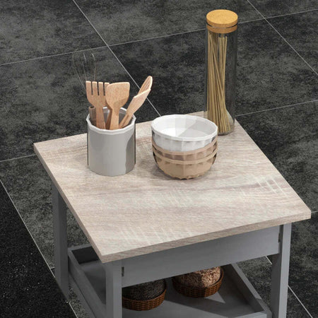 Carrello-da-Cucina-con-Cassetto,-2-Vassoi-Estraibili-e-Ripiano-Fisso,-in-Legno-di-Pino-e-MDF,-37x37x76-cm-HG8801-153GYHG8