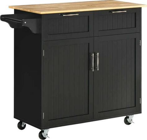 Carrello-da-Cucina-Multiuso-in-Legno-con-2-Cassetti,-Armadietto-e-4-Ruote,-104x46x91cm,-Nero-PL6801-203V00BKPL6