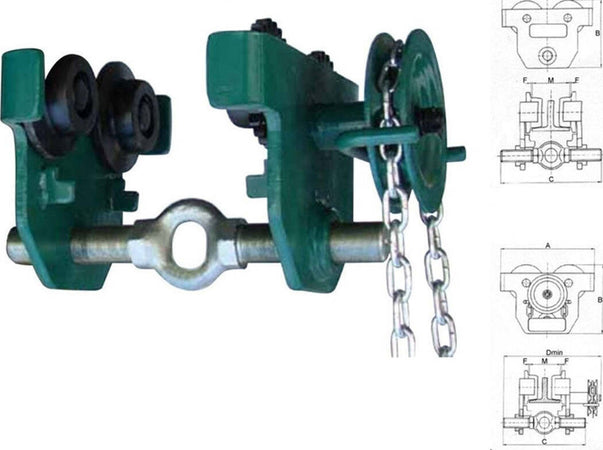 CARRELLO PORTA PARANCO A SPINTA PER TRAVE CATENA PORTAPARANCO 220MM TRASLAZIONE Fai da te/Prodotti per la costruzione/Prodotti per il trasporto materiali/Sollevamento e trazione/Argani e accessori/Argani manuali/Paranchi a catena Trade Shop italia - Napoli, Commerciovirtuoso.it
