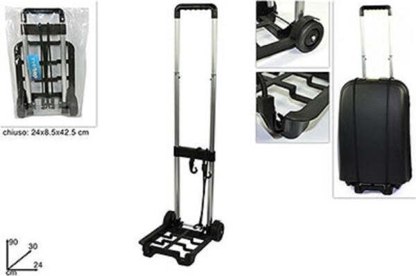 Carrello-Porta-Valigia-Pieghevole-Richiudibile-Pacchi-Portavaligie-Per-Trasporto