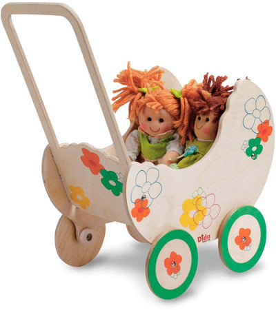 Carrozzina Per Bambole - Fiore in Legno Gioco per Bambine Dida