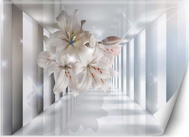 Carta-Da-Parati,-Fiori-a-tunnel-effetto-3D