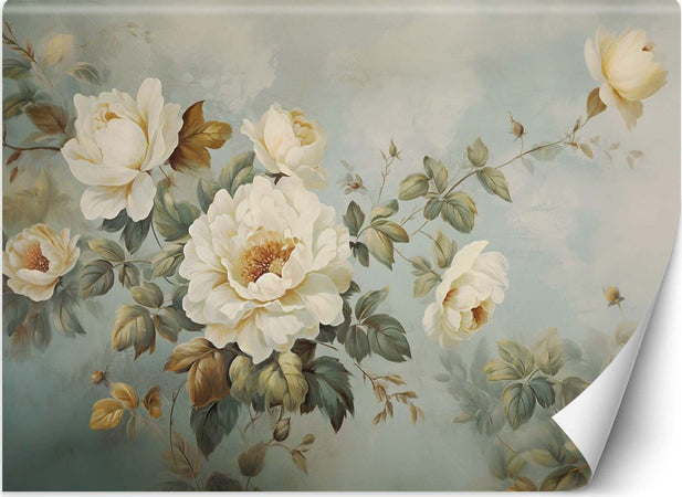 Carta-Da-Parati,-Fiori-di-primavera-vintage