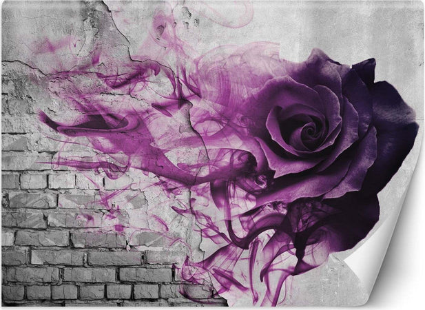 Carta-Da-Parati,-Rosa-viola-effetto-mattone-3D