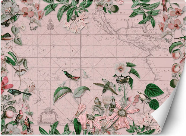 Carta-Da-Parati,-Uccelli-tropicali-foglie