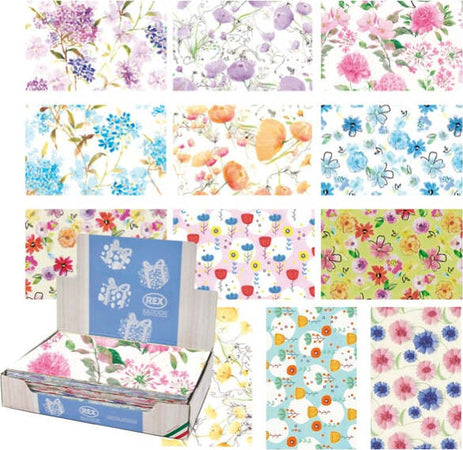 Carta regalo - raso - Fiori - 70 x 100 cm - Rex Sadoch - scatola 100 fogli Casa e cucina/Hobby creativi/Articoli per confezioni regalo/Carta da regalo Eurocartuccia - Pavullo, Commerciovirtuoso.it