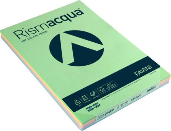 Carta Rismacqua - A3 - 140 gr - mix 5 colori - Favini - conf. 200 fogli Casa e cucina/Hobby creativi/Carta e lavorazione della carta/Carta/Carta decorativa Eurocartuccia - Pavullo, Commerciovirtuoso.it