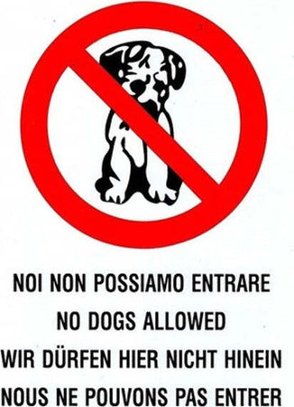 Cartello-Adesivo-Metallo-Vietato-Ingresso-Ai-Cani-Indicazioni-Segnaletica-Targa