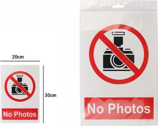Cartello-Segnaletico-No-Foto-No-Photos-30x20cm-Targa-Adesiva-Avvertimento-71371
