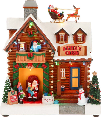 Casa di Babbo Natale illuminata con led multicolor e musica decorazione per villaggio di Natale Casa e cucina/Decorazioni per interni/Addobbi e decorazioni per ricorrenze/Decorazioni natalizie/Oggettistica MagiediNatale.it - Altamura, Commerciovirtuoso.it