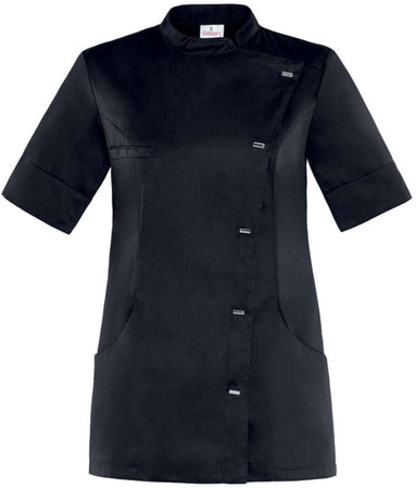 Casacca Maya Nero L Casacca Donna Manica Corta Estetista Parrucchiera Medicale