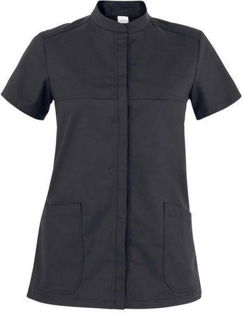 Casacca Miriam Nero Casacca Donna Manica Corta Elasticizzata Medicale Cucina Trasiprante No Stiro