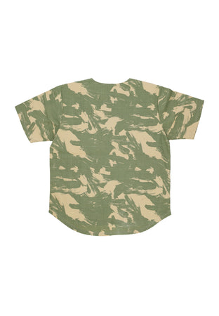 5TATE OF MIND Casacca Bottoni Uomo Baseball Shirt Camo da uomo