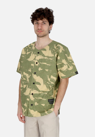 5TATE OF MIND Casacca Bottoni Uomo Baseball Shirt Camo da uomo