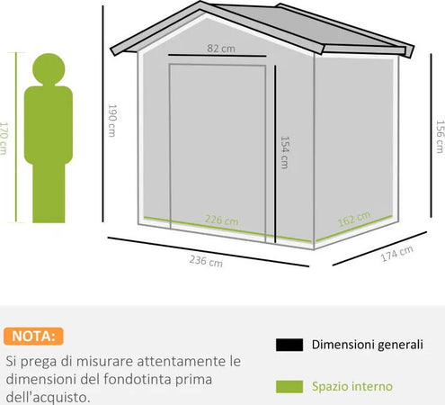Casetta-da-Giardino-Porta-Utensili-in-Lamiera-di-Acciaio,-Capanno-da-Giardino-in-Acciaio-con-Porte-Scorrevoli,-236x174x190cm,-Grigio-DR7845-429GYDR7