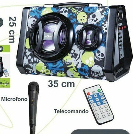 Cassa-Speaker-Tekone-To-l86e-Portatile-Con-Microfono-25+5w-Radio-Fm