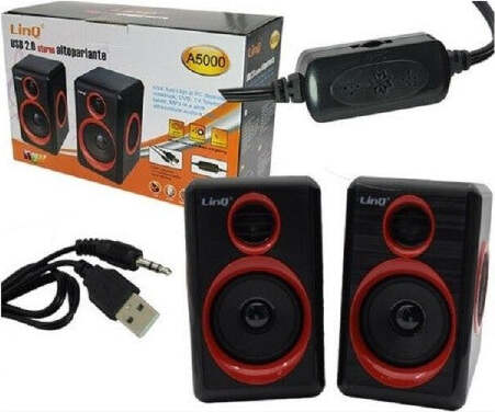 Casse-Altoparlanti-Stereo-Usb-2.0-Pc-Dvd-Tv-Mp3-Tablet-Linq-A5000