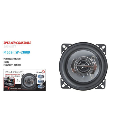 Casse Per Auto 200w Audio Volume Speaker Coassiale Musica 4 Vie Maxtech Sp-200w