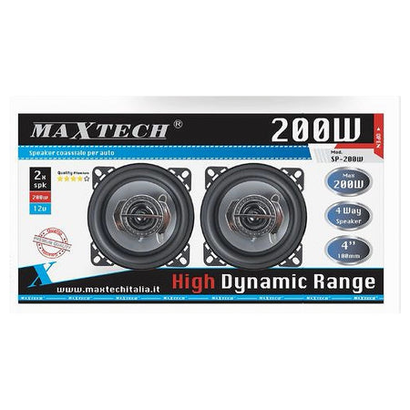 Casse Per Auto 200w Audio Volume Speaker Coassiale Musica 4 Vie Maxtech Sp-200w