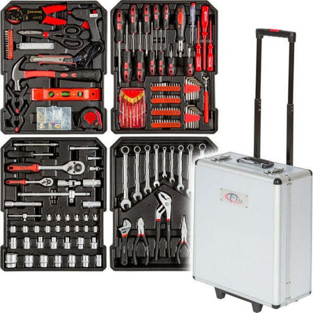 Cassetta Attrezzi A Trolley Officina Portatile Con 187 Utensili 4 Scomparti Fai da te/Utensili elettrici e a mano/Utensili a mano/Set di attrezzi Trade Shop italia - Napoli, Commerciovirtuoso.it