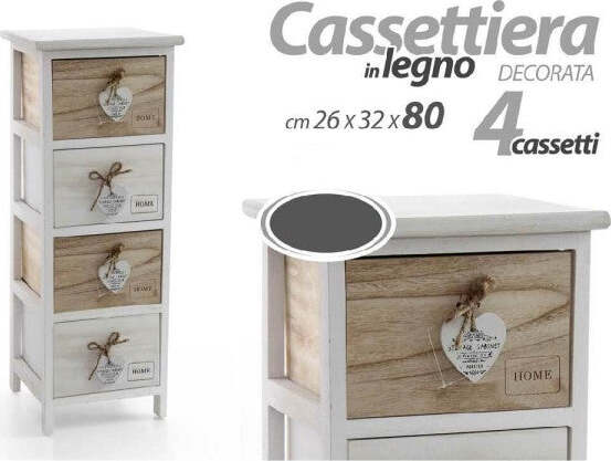 Cassettiera-Cuore-Pendente-4-Cassetti-In-Legno-Bicolore-Home-80x26x32cm-793387