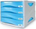 Cassettiera Smile - 29x38x25 5 cm - 4 cassetti da 5 cm - grigio-azzurro trasparente - Arda Casa e cucina/Arredamento/Studio/Mobiletti e credenze/Cassetti Eurocartuccia - Pavullo, Commerciovirtuoso.it