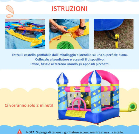 Castello-Gonfiabile-Gigante-e-Rimbalzante-per-Bambini-3-8-Anni-con-Scivolo,-Piscina-e-Gonfiatore-3.6x1.75x1.8m-MN4342-022V90MN4