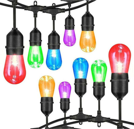 Catena-10pz-Lampade-E27-Led-Colorate-Blu-Rossa-Gialla-Verde-Viola-Per-Catenaria