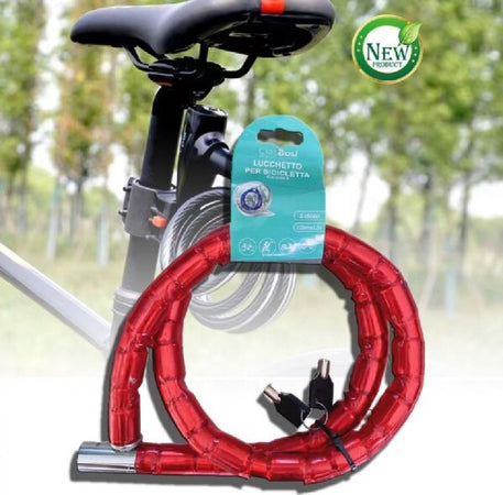 Catena-Antifurto-Lucchetto-Bici-Bicicletta-Scooter-Moto-120-Cm-2-Chiavi-Cx-9563