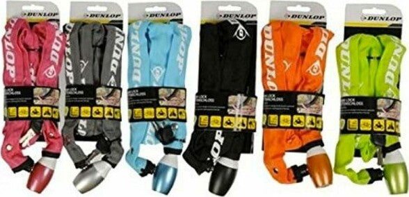 Catena-Antifurto-Moto-Bicicletta-Con-Lucchetto-Chiavi-Acciaio-120cm-Vari-Colori