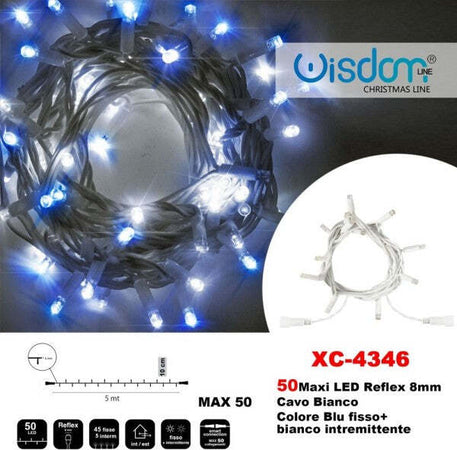 Catena-Luminosa-50-Luci-Led-Lucciole-Blu-Fisso-+-Bianco-Intermittente-Xc-4346