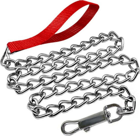Catena-Per-Cane-Guinzaglio-Cani-120x2x1,5cm-Con-Gancio-Acciaio-Maniglia-Nylon