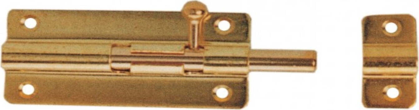 CATENACCIO-SAGOMATO-PER-MOBILI-CON-CONTROPIASTRA-80MM---IN-OTTONE-LUCIDO