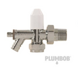 Valvola del radiatore ad angolo, placcata al cromo, con scarico Plumbob