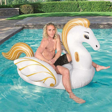 Cavallo-Fashion-Pegaso-Cavalcabile-Gigante-231-X-150-Cm-Unicorno-Bianco