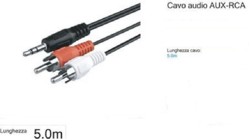 Cavo 5m Audio Da Jack 3,5mm Aux A 2 Rca Maschio Doppio Y Stereo 5 Mt Aux-r5.0m Elettronica e telefonia > Accessori Audio e Video > Cavi Audio e Video Trade Shop italia - Napoli, Commerciovirtuoso.it