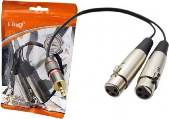 Cavo-Adattatore-Audio-Da-Jack-3,5mm-Maschio-A-2-Xlr-Femmina-Microfono-Stereo-Kl-9249